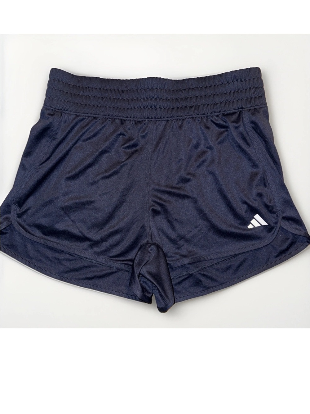 adidas Navy Women’s Athletic Running Shorts Sz M Blue White